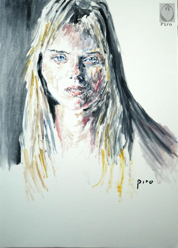 oil on paper - olio su carta di Piro